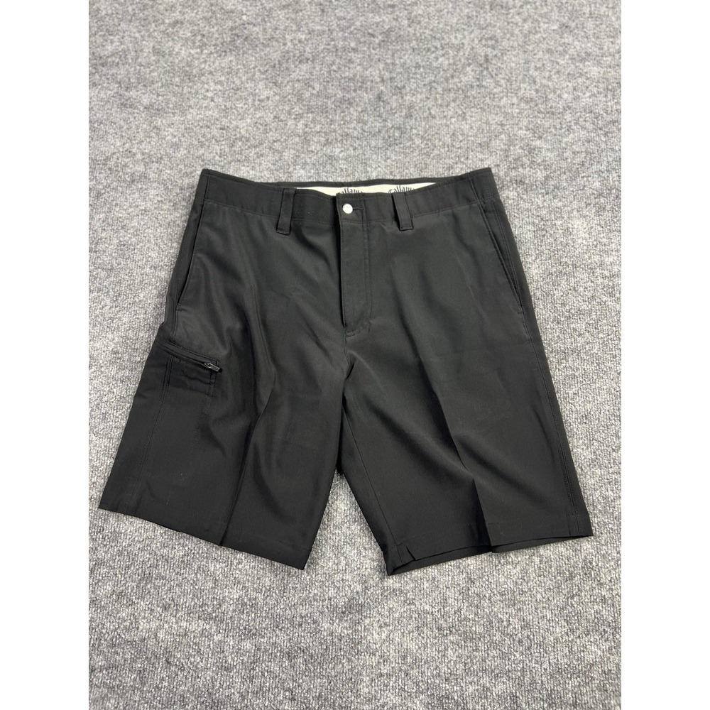 Callaway Mens Black Performance Golf Shorts Size 34 Stretch Side Zip Pocket
